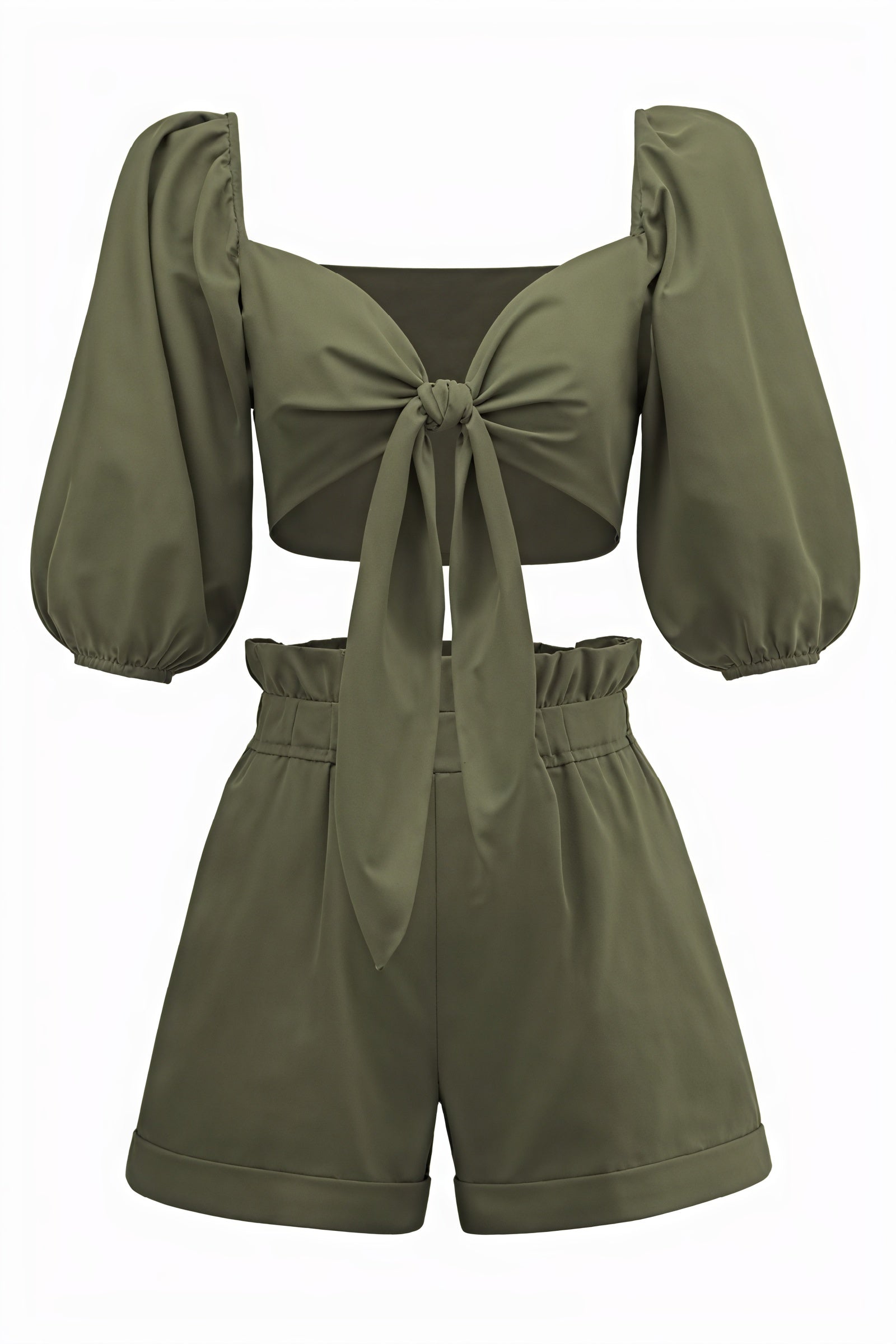 Completo Top Corto & Shorts Vita Alta