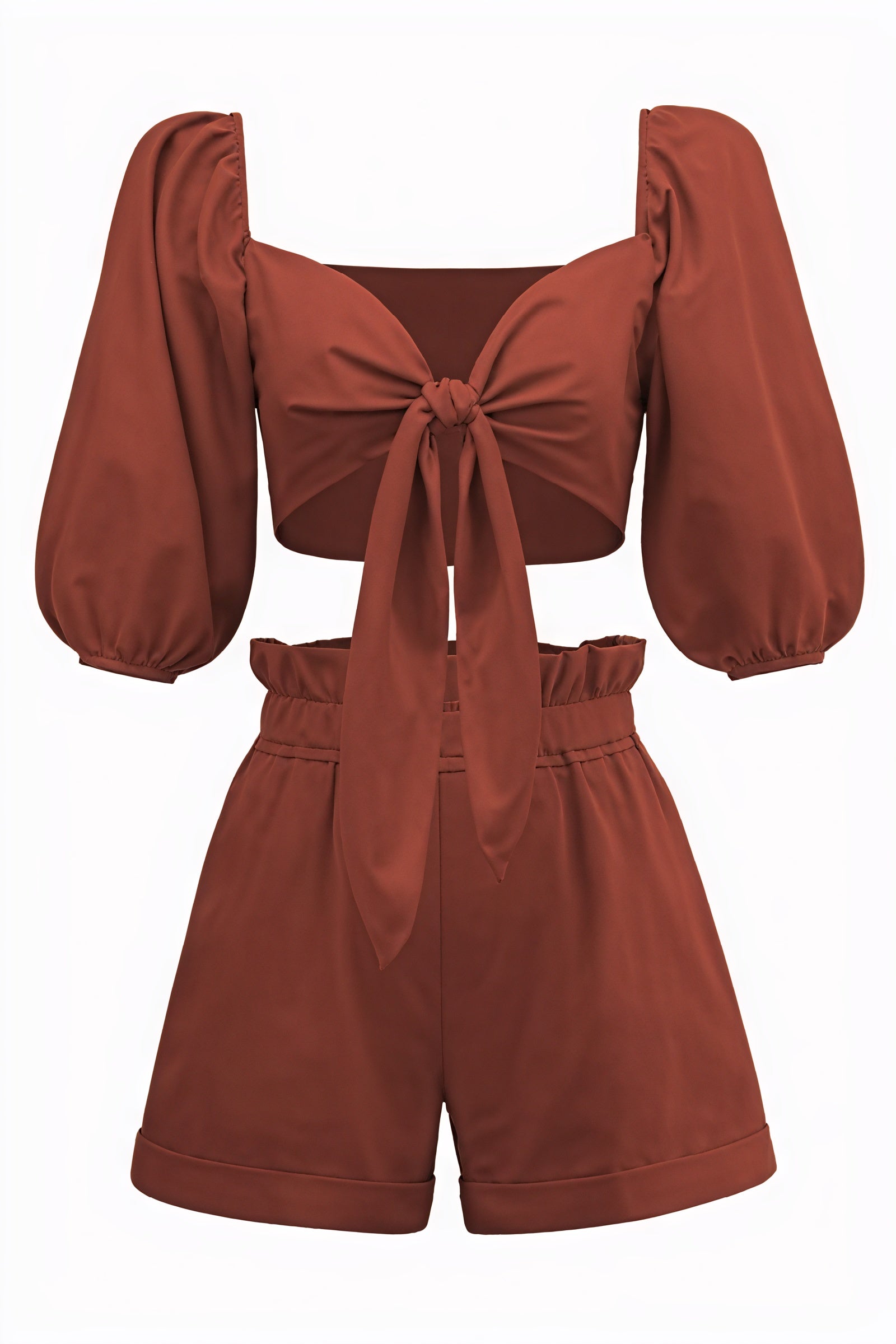 Completo Top Corto & Shorts Vita Alta