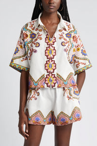 Camicia Estiva Floreale - Stile Bohémien Raffinato