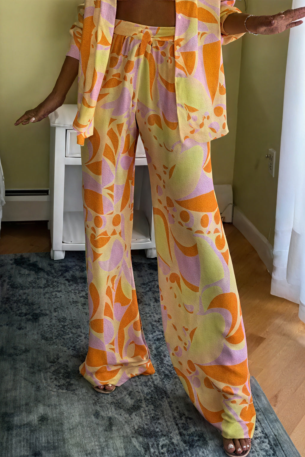 Completo Boho Chic: Top, Bra & Pantaloni Ampi