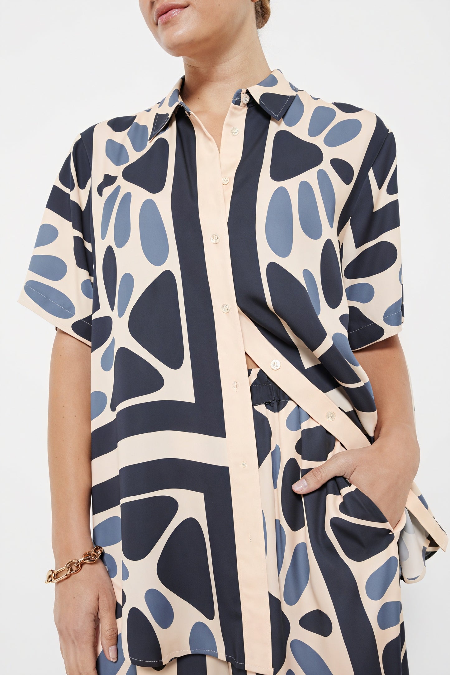 Camicia Astratta Manica Corta