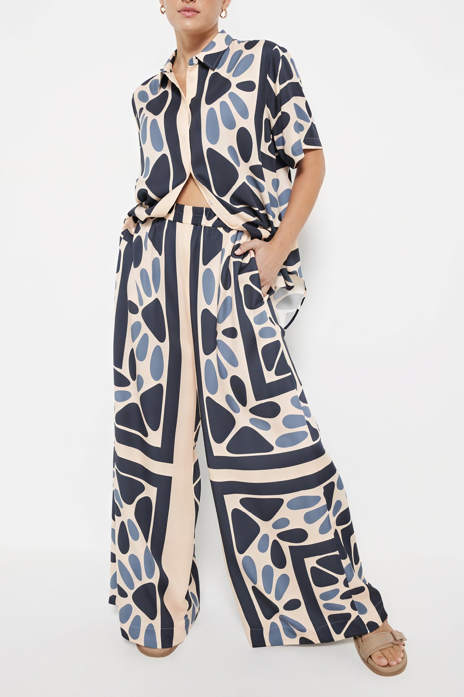 Camicia Astratta Manica Corta