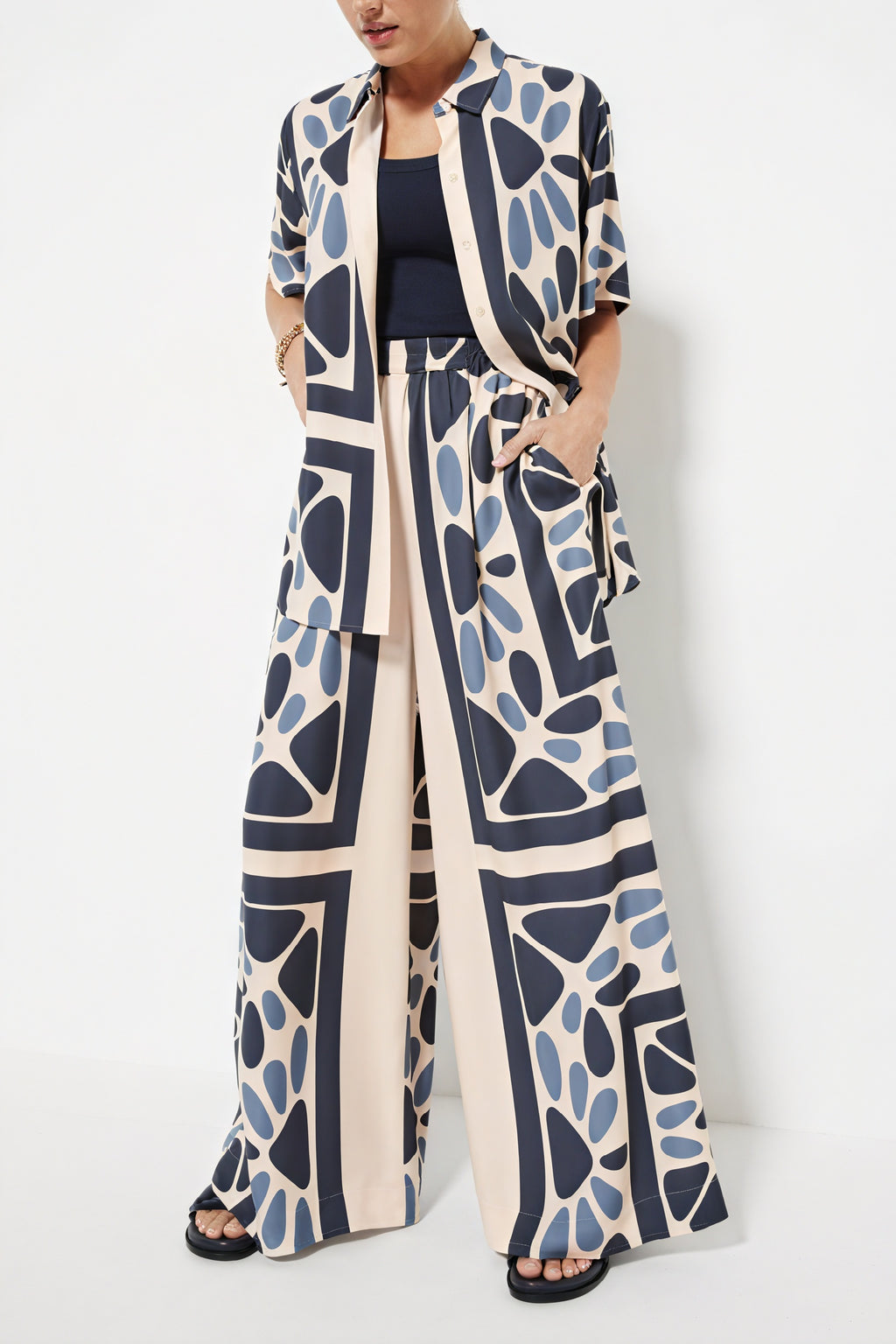 Camicia Astratta Manica Corta