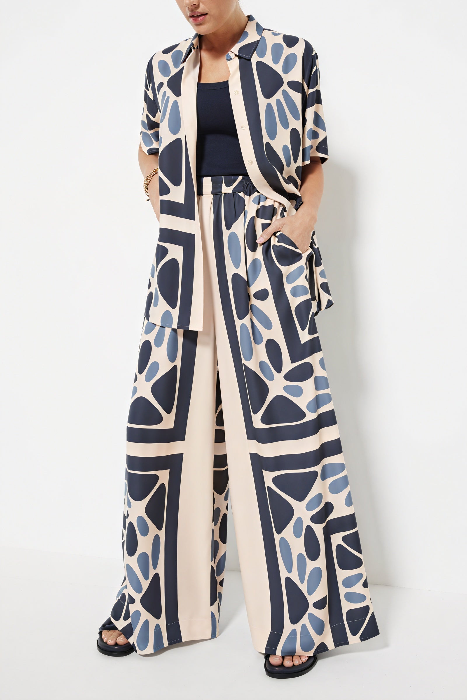 Camicia Astratta Manica Corta