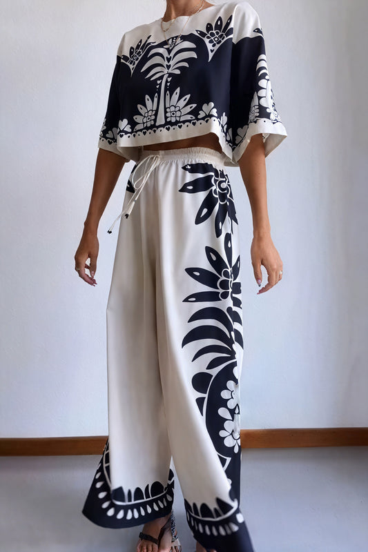 Completo Top Corto e Pantaloni Ampi