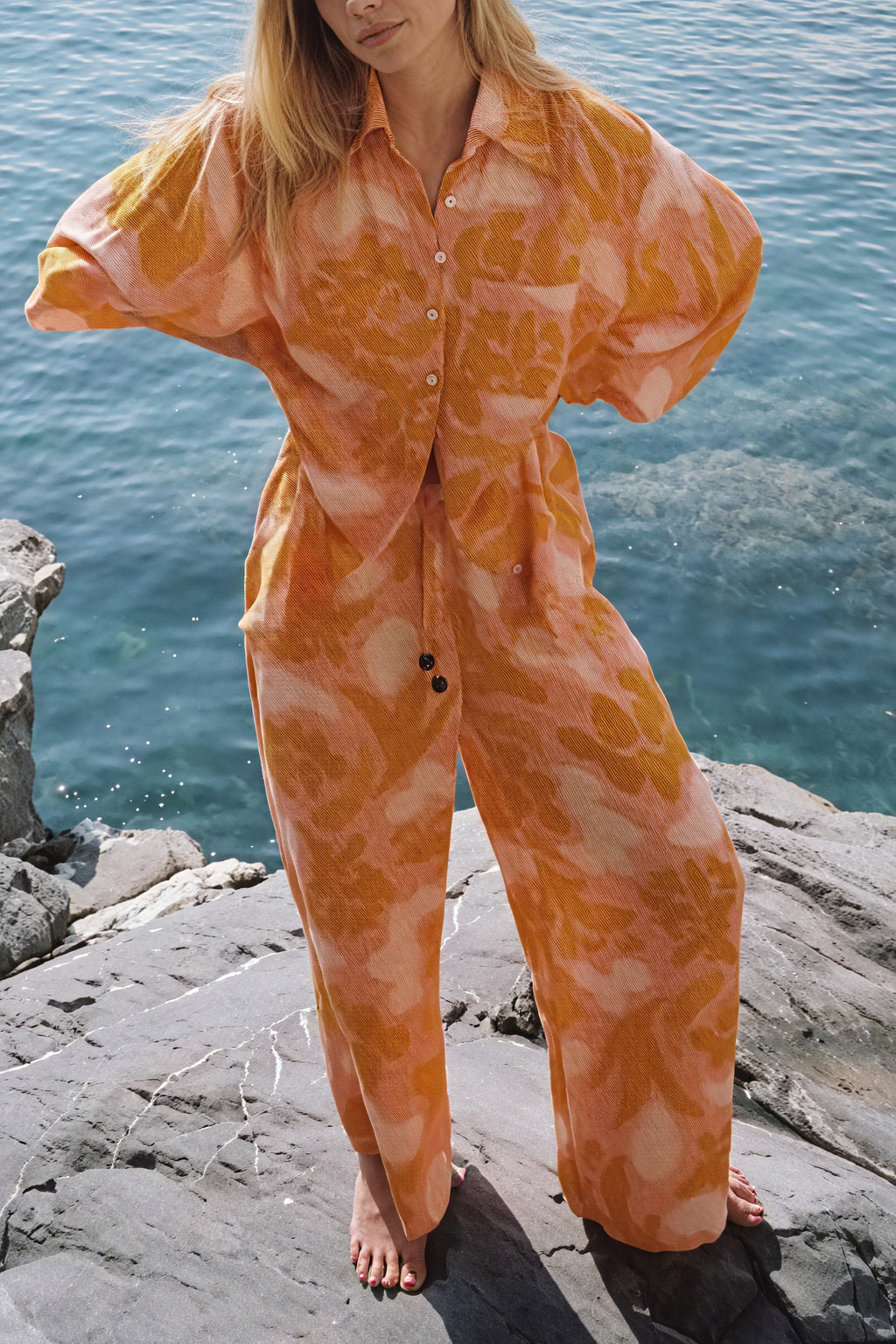 Pigiama Palazzo Stampa Astratta