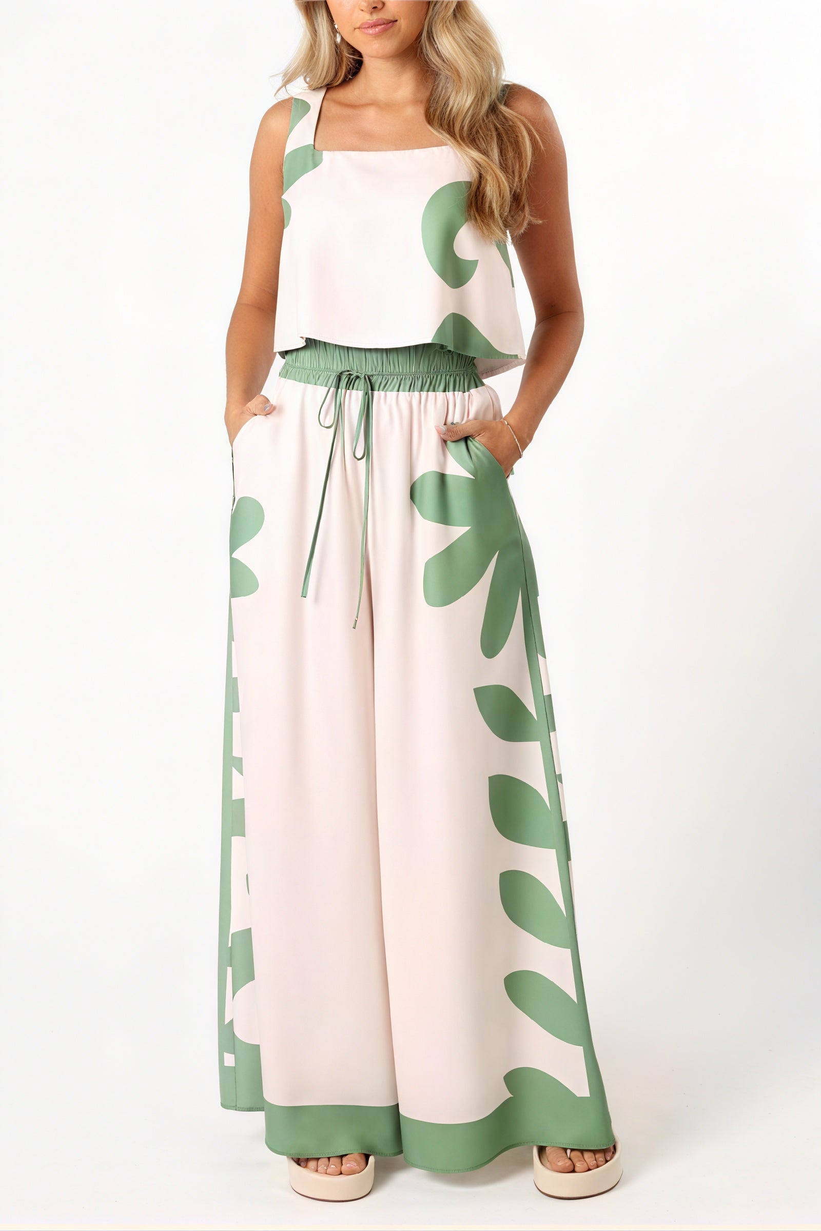 Set Top e Pantaloni Palazzo Floreali