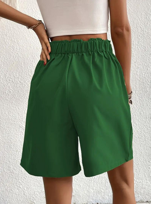Donna Shorts Vita Alta Pieghe Frontali Tasche Funzionali-82558-7cb544e8-8354-423c-9cb5-1ab5d946d59c
