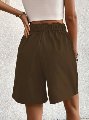 Donna Shorts Vita Alta Pieghe Frontali Tasche Funzionali-82558-7dc3d4f2-6dcf-434c-b8e6-b0e910d29eb8