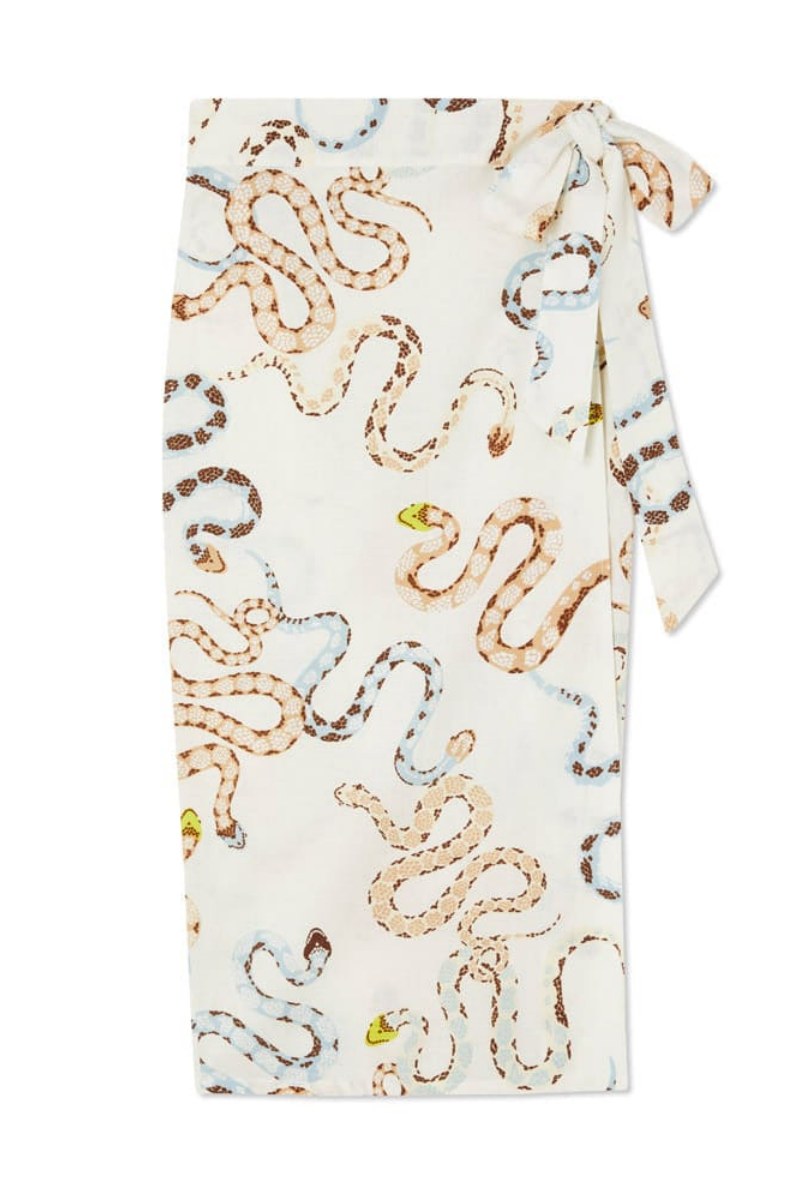 Abito Midi Stampa Serpente con Dettagli Chic