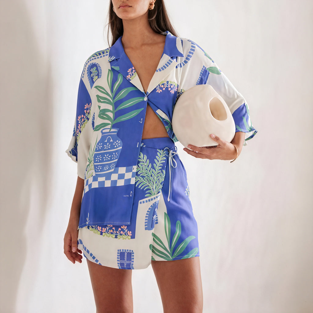 Completo Coordinato con Stampa Botanica