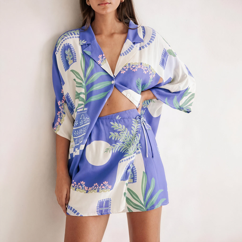 Completo Coordinato con Stampa Botanica