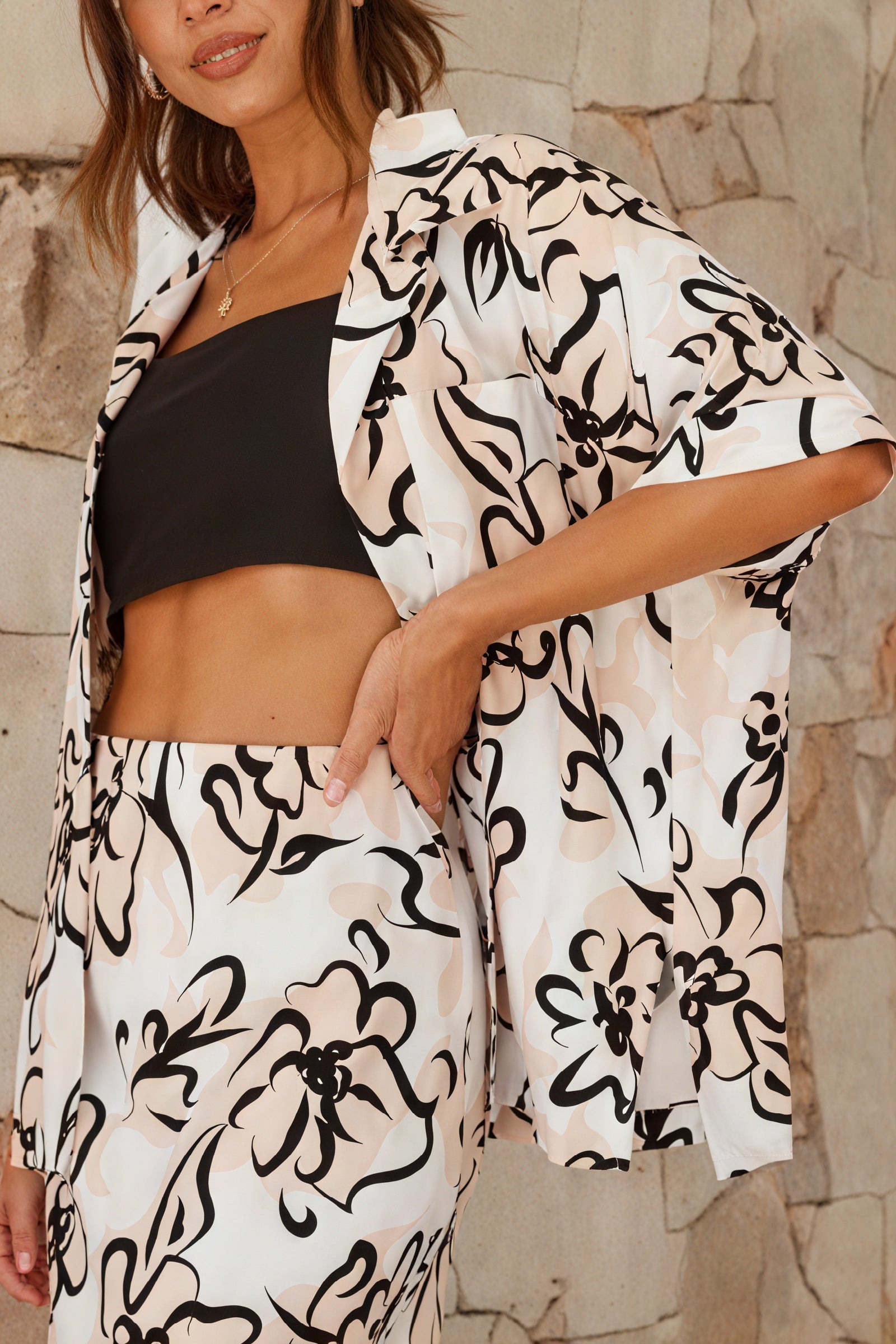 Completo Blazer e Gonna Floreale