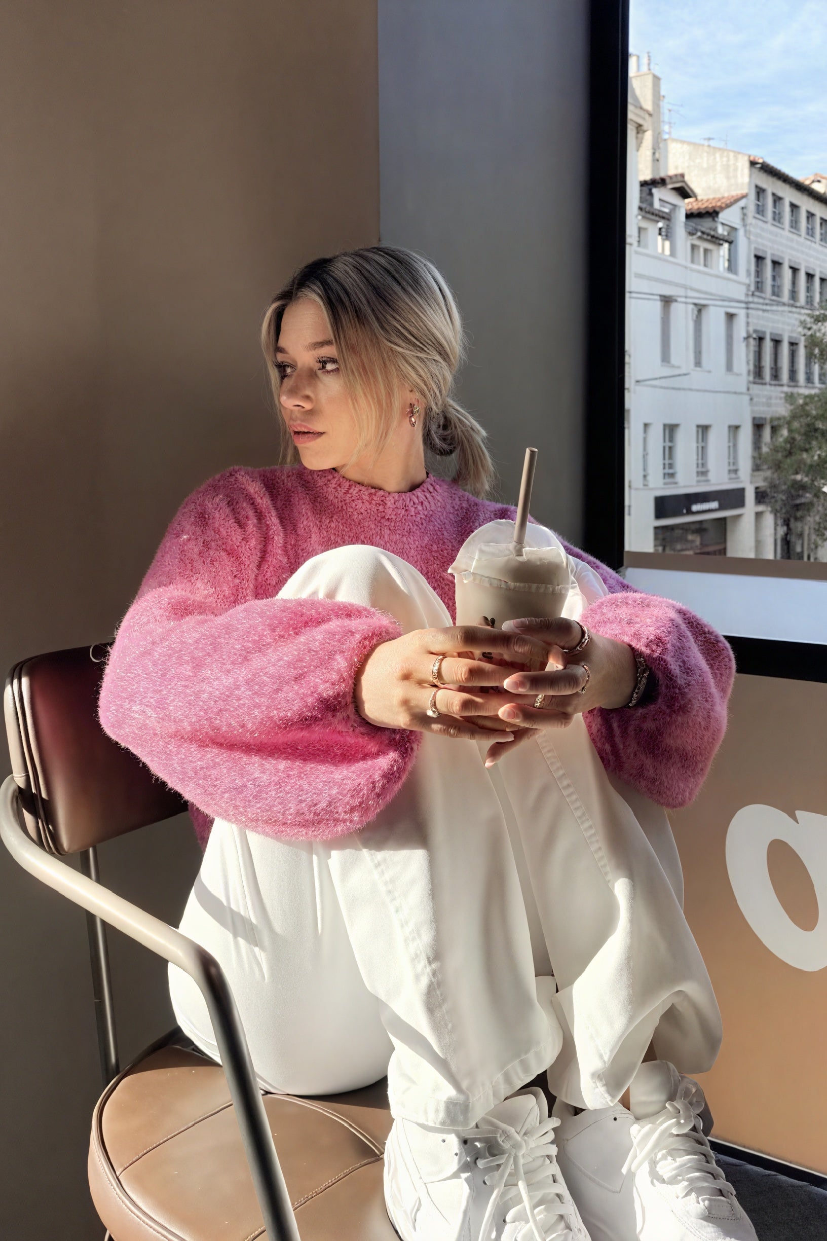 Maglia Testurizzata Maniche a Campana