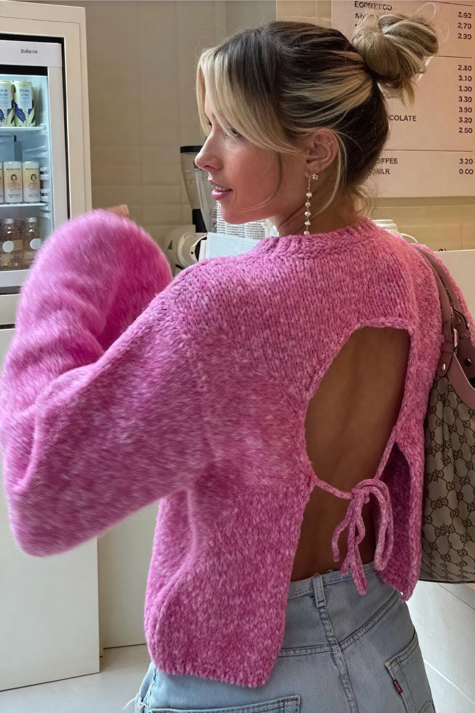 Maglia Testurizzata Maniche a Campana