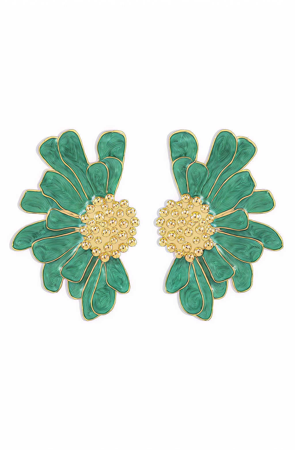 Orecchini Fioriti Dorati con Smalto Artistico