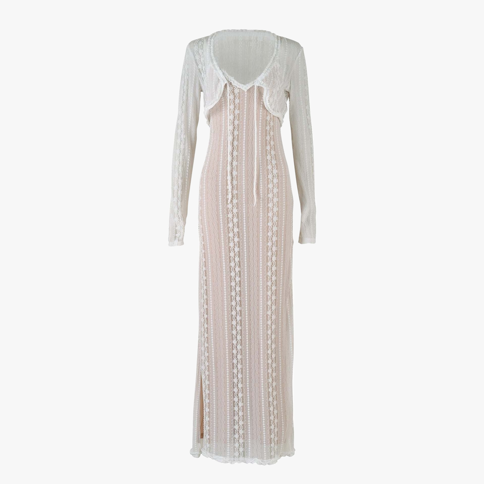 Abito Lungo Bohémien con Bolero Coordinato