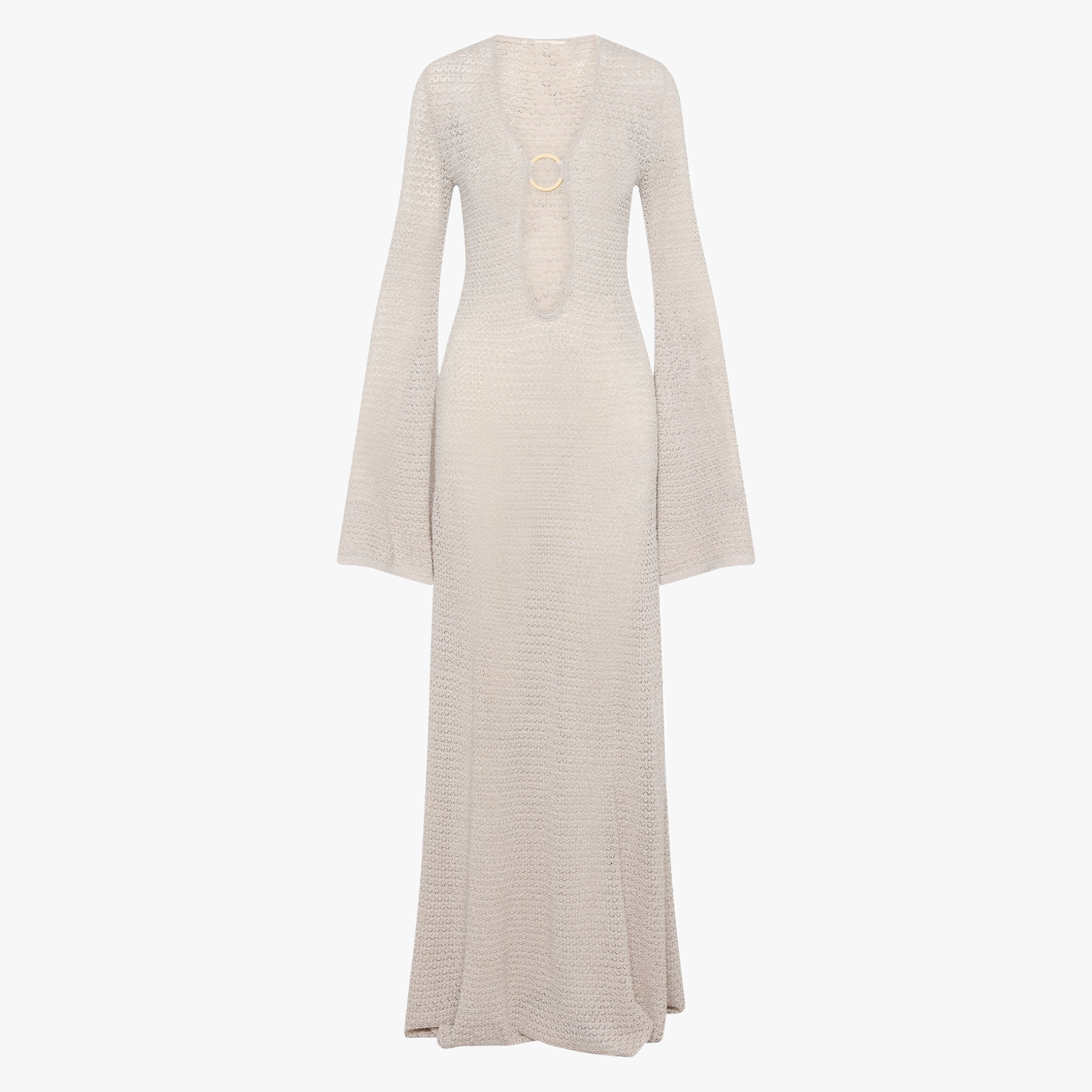 Abito Maxi Lavorato a Maglia con Spacco