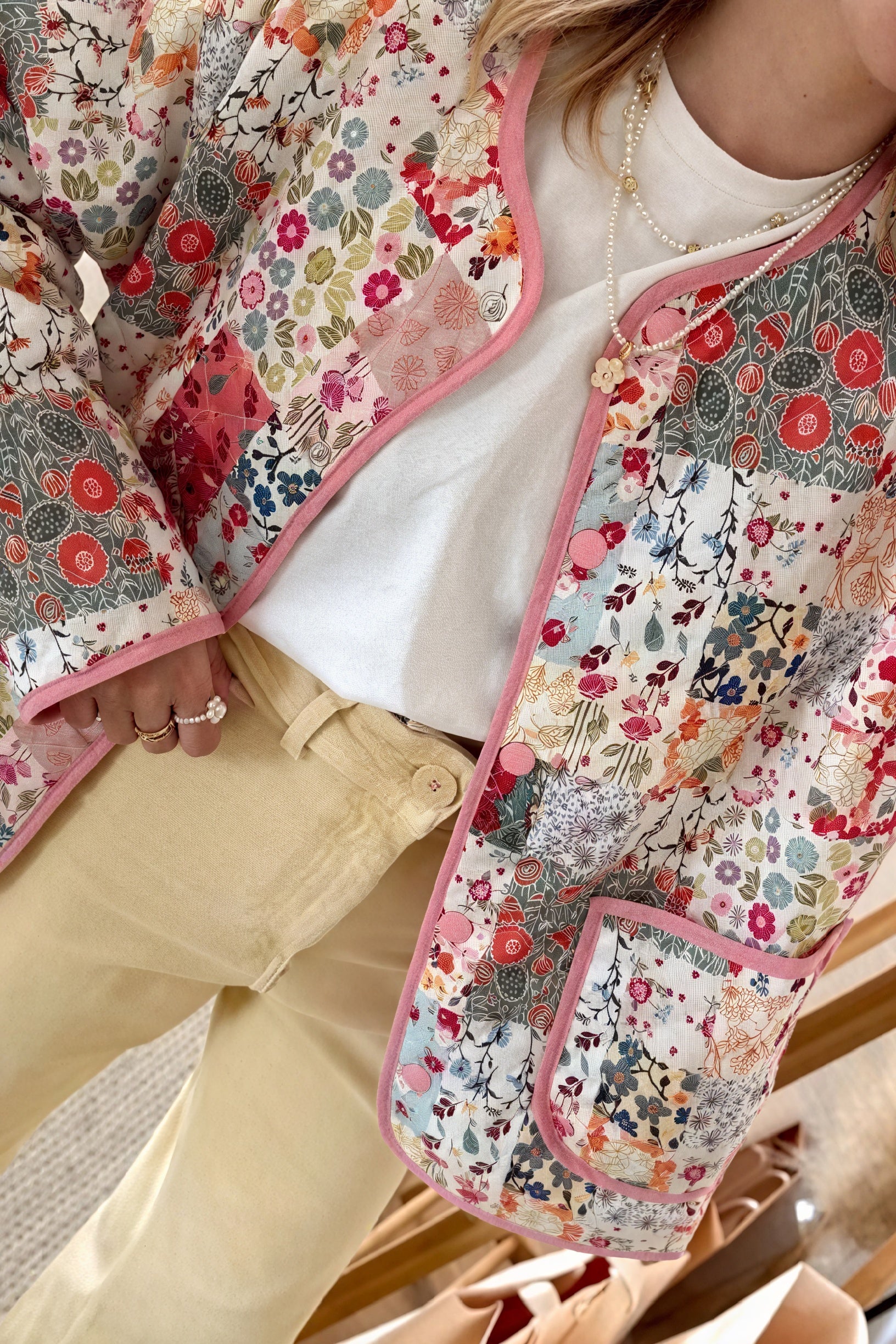 Giacca Patchwork Floreale Stile Bohémien