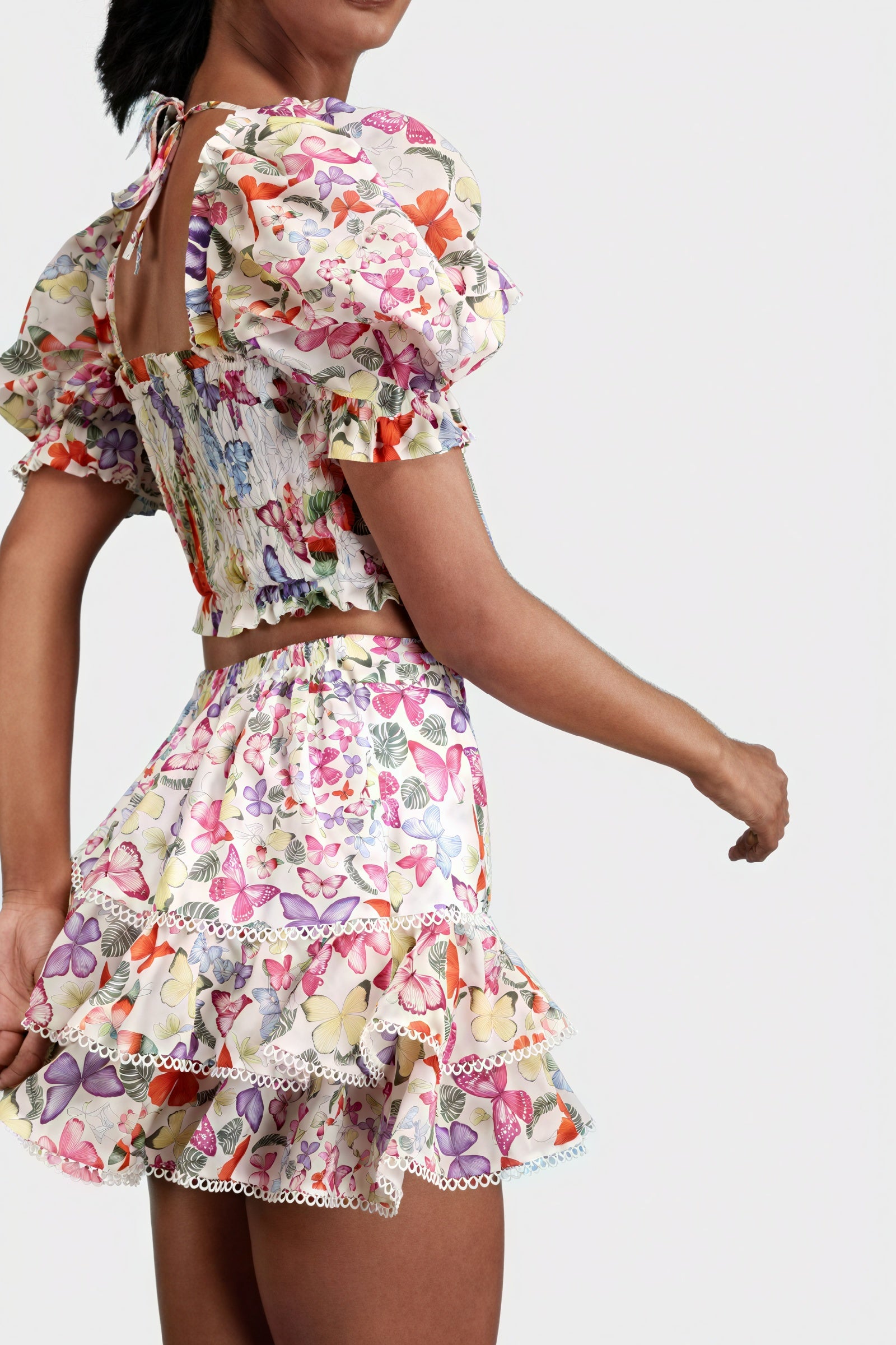 Completo Top e Gonna con Stampa Floreale
