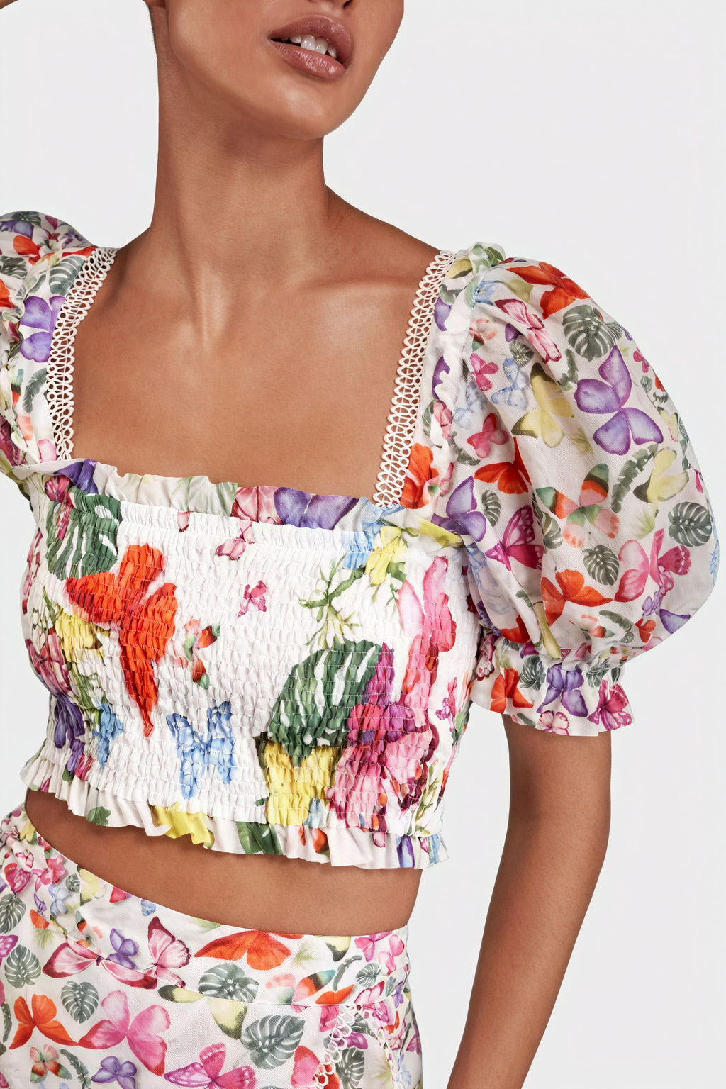 Completo Top e Gonna con Stampa Floreale