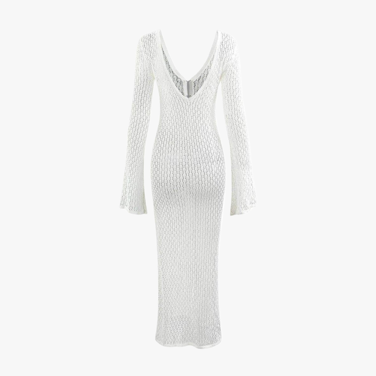 Abito Maxi in Maglia con Scollo Profondo