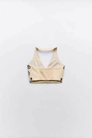 Top Halter Ricamato e Gonna, Stile Bohemien