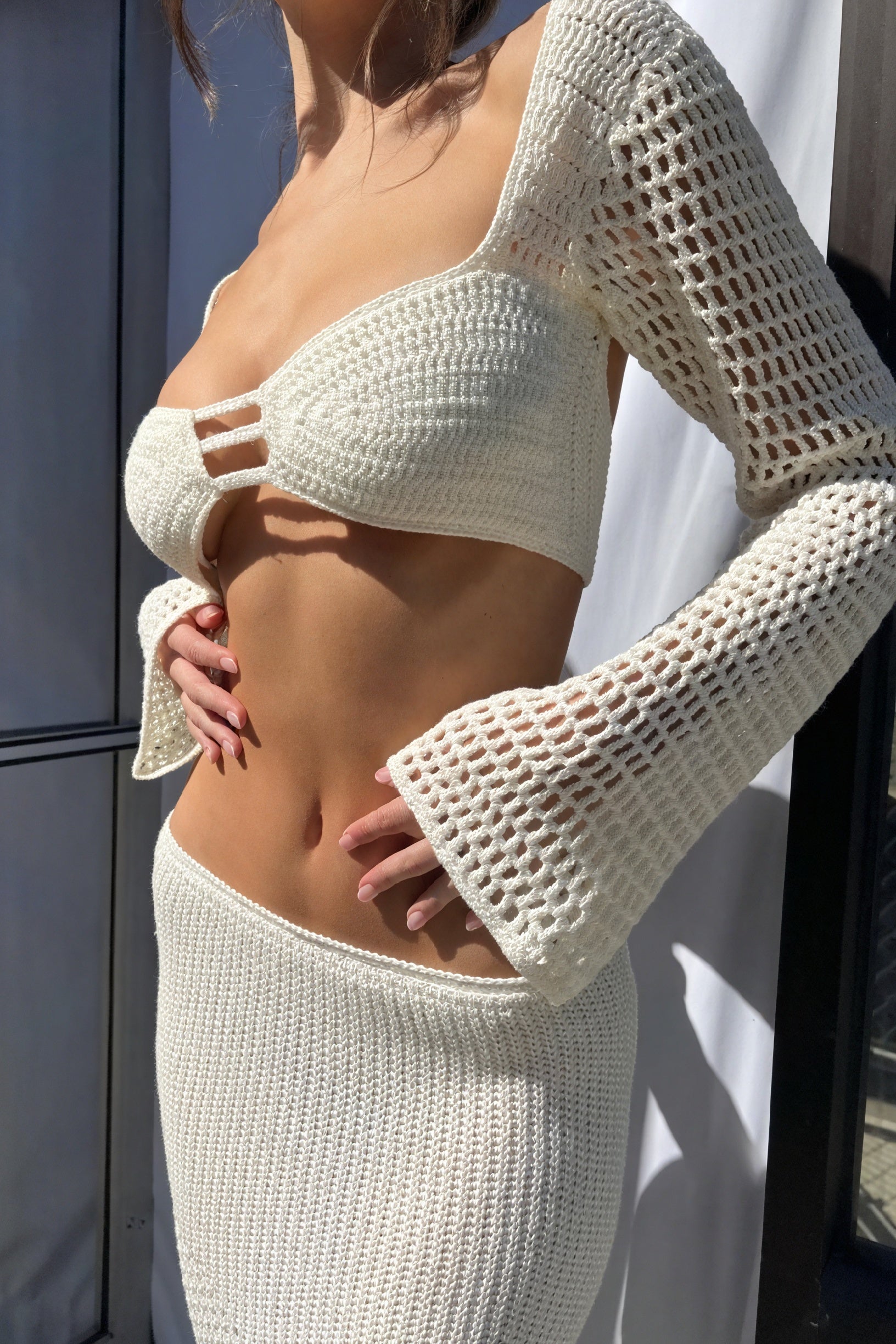 Completo Crochet: Top Corto & Gonna Maxi