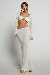 Completo Crochet: Top Corto & Gonna Maxi