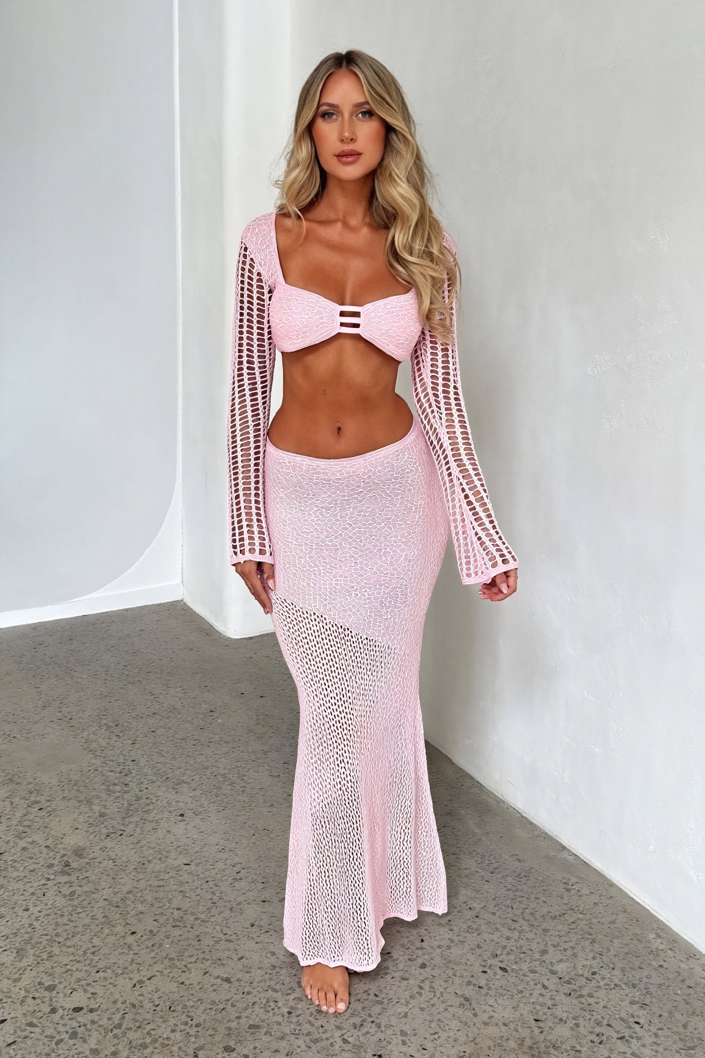 Completo Crochet: Top Corto & Gonna Maxi