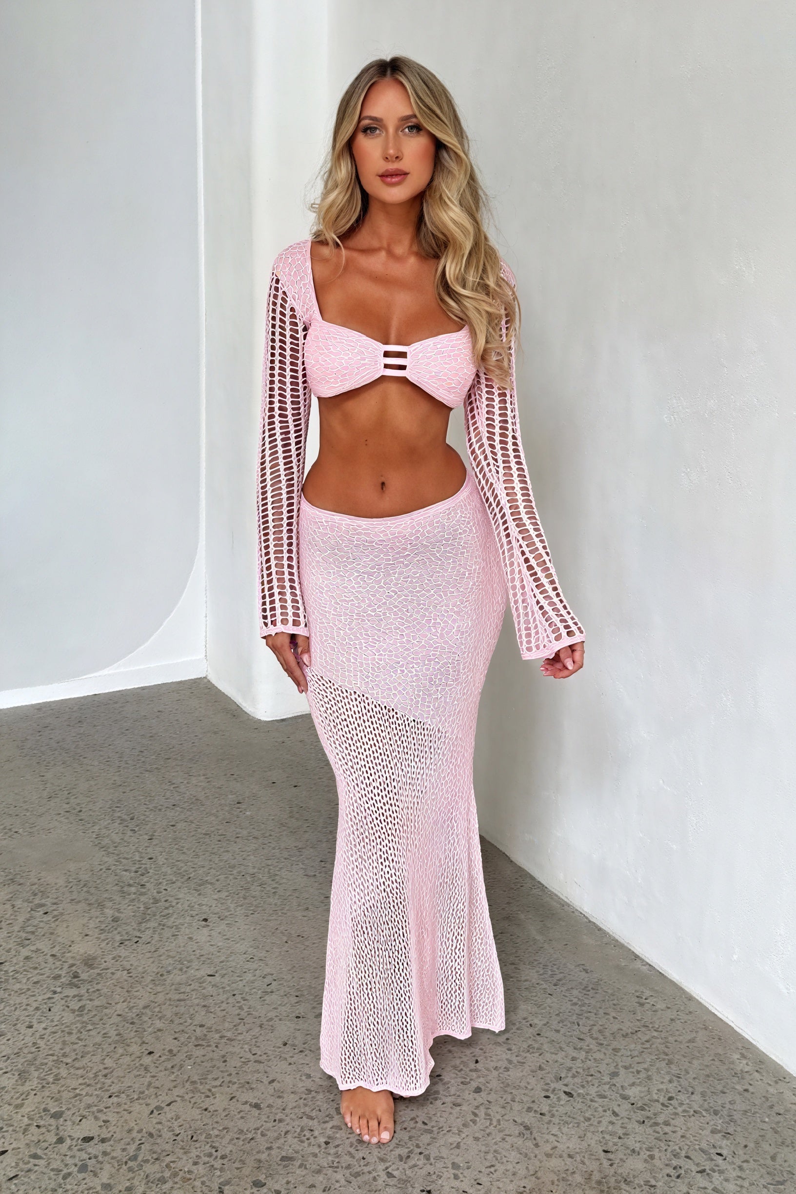 Completo Crochet: Top Corto & Gonna Maxi