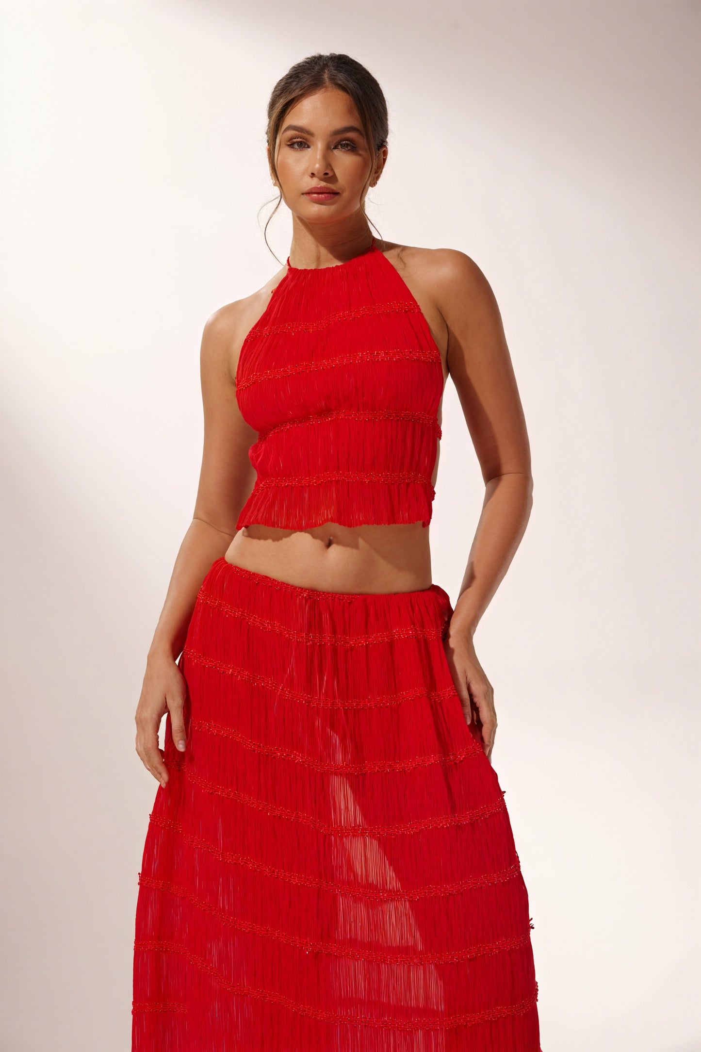 Completo Chic: Top Halter & Gonna Maxi