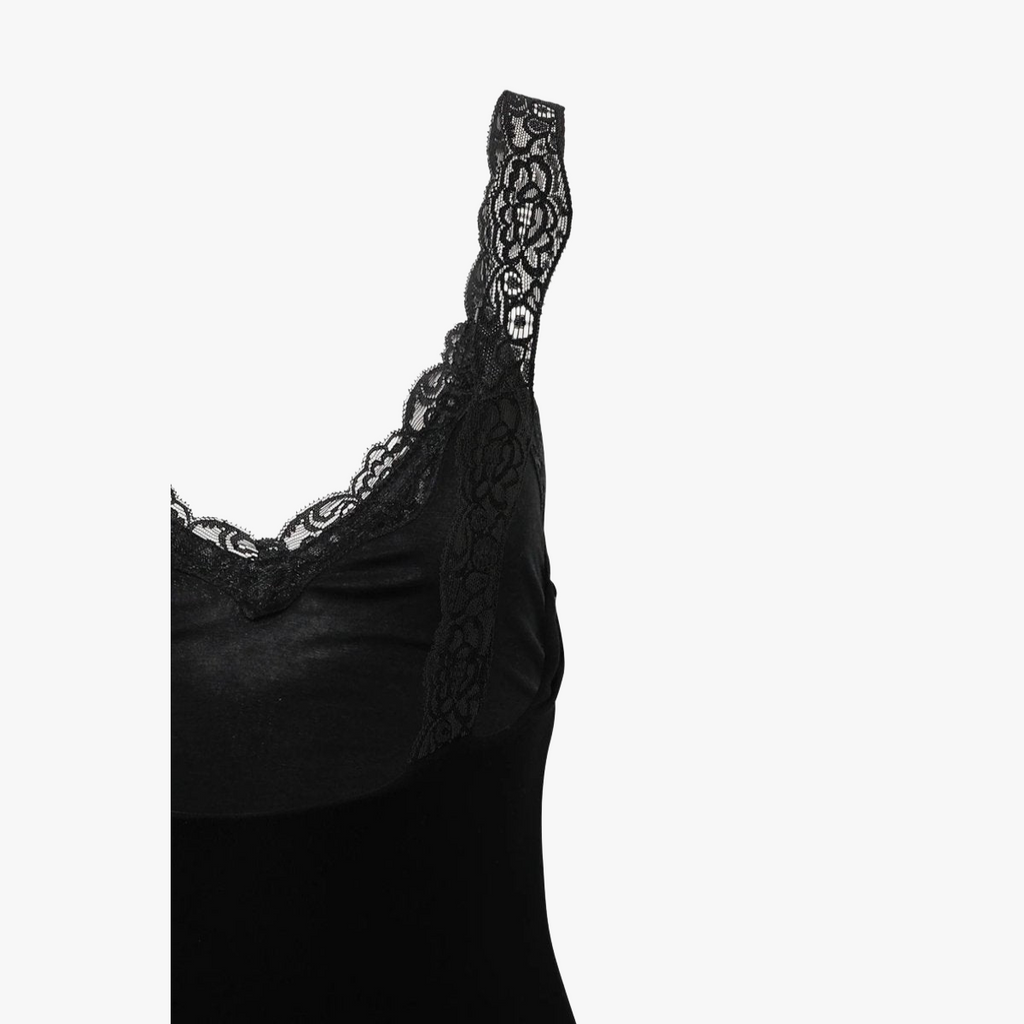 Abito Maxi Elegante con Dettagli in Pizzo