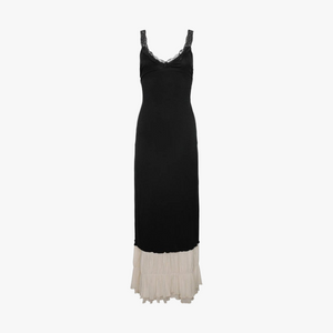 Abito Maxi Elegante con Dettagli in Pizzo