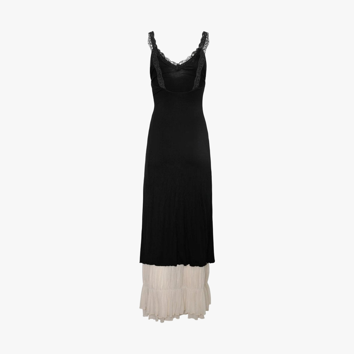Abito Maxi Elegante con Dettagli in Pizzo