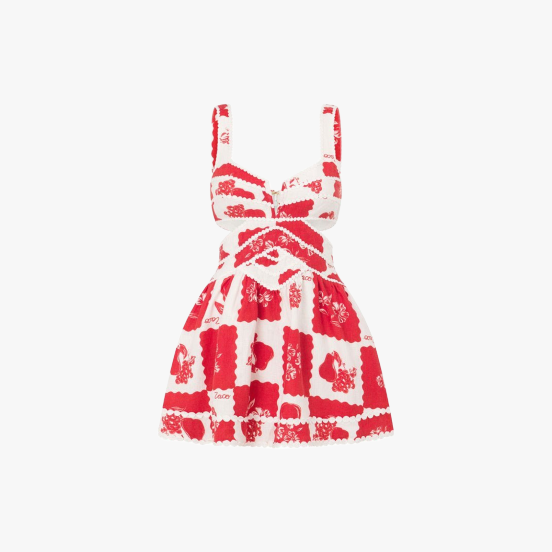 Abito Mini Floreale con Dettagli Cut-Out