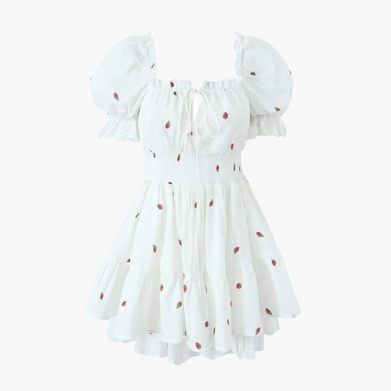 Abito Romantico con Ricami Floreali