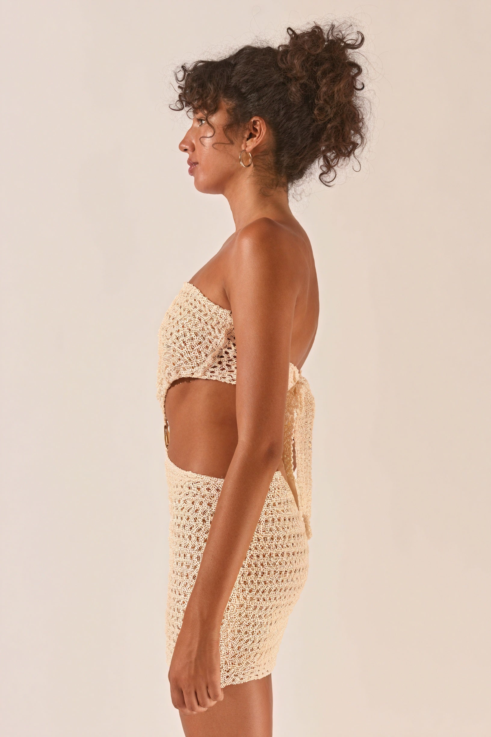 Abito Crochet Due Pezzi con Dettaglio Anello