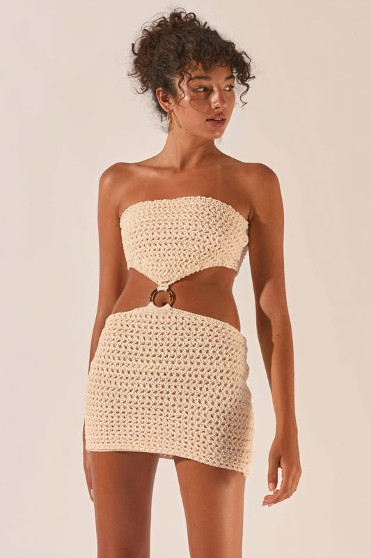 Abito Crochet Due Pezzi con Dettaglio Anello