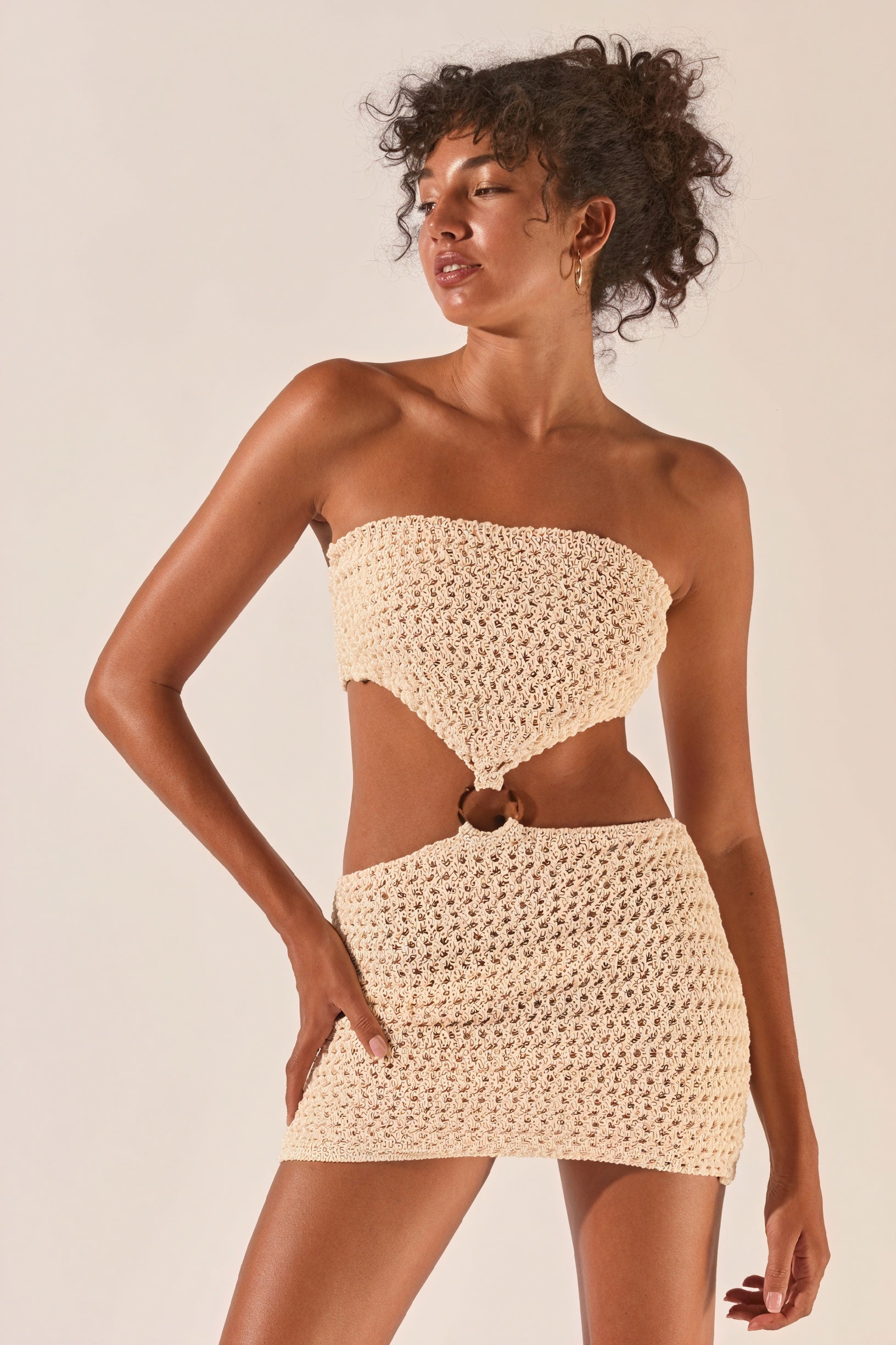 Abito Crochet Due Pezzi con Dettaglio Anello
