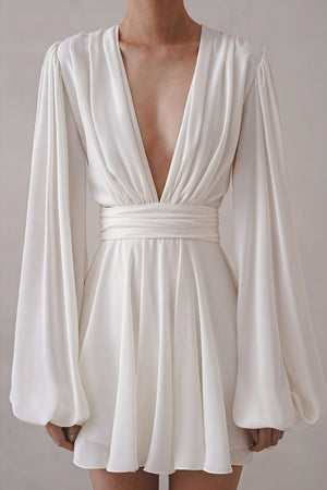 Abito Elegante con Maniche Voluminose