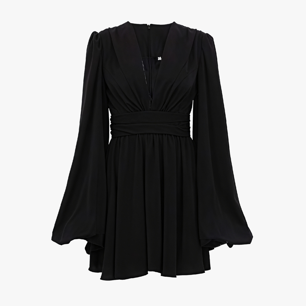 Abito Elegante con Maniche Voluminose