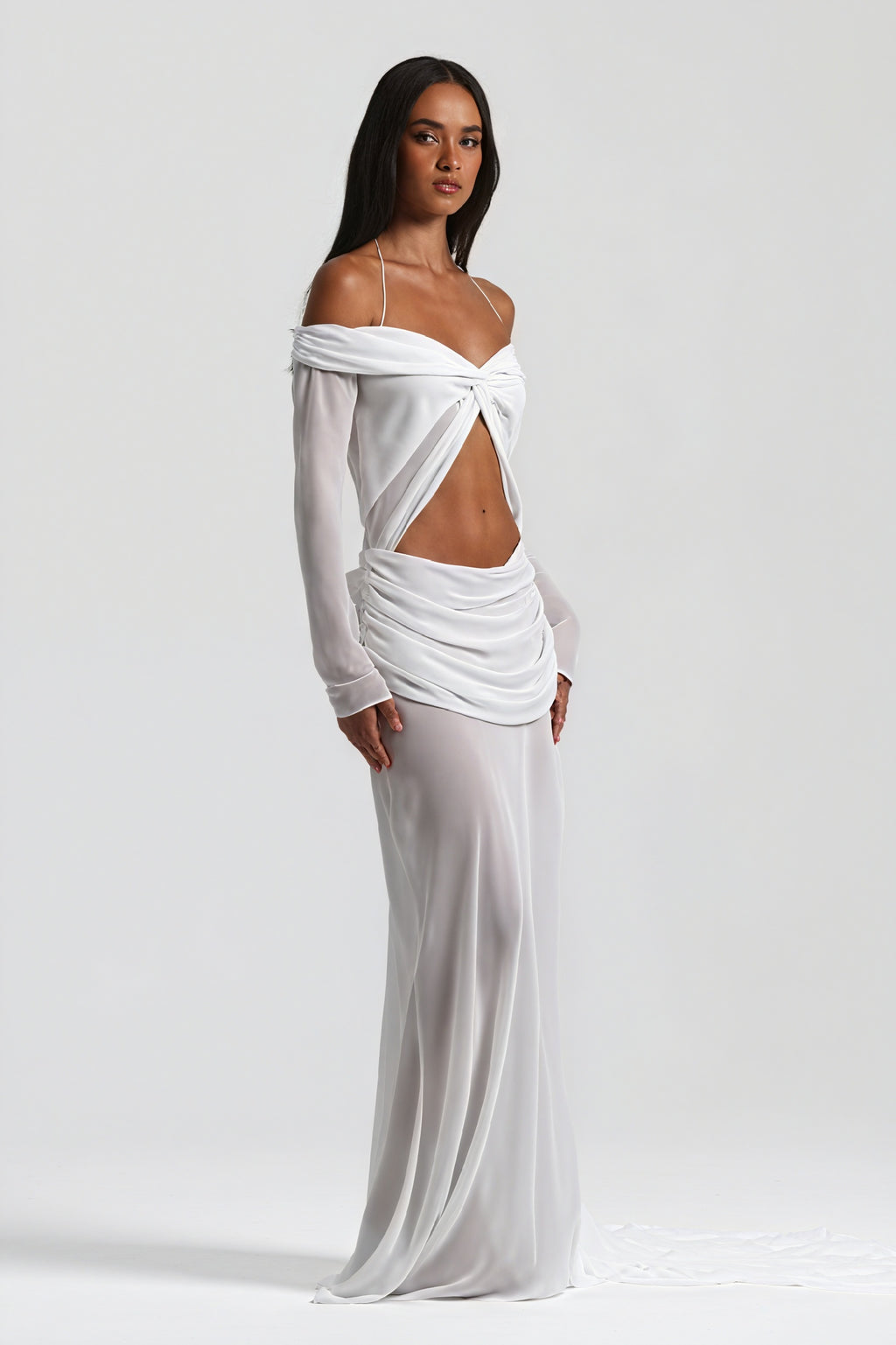 Abito Lungo con Nodo e Cutout