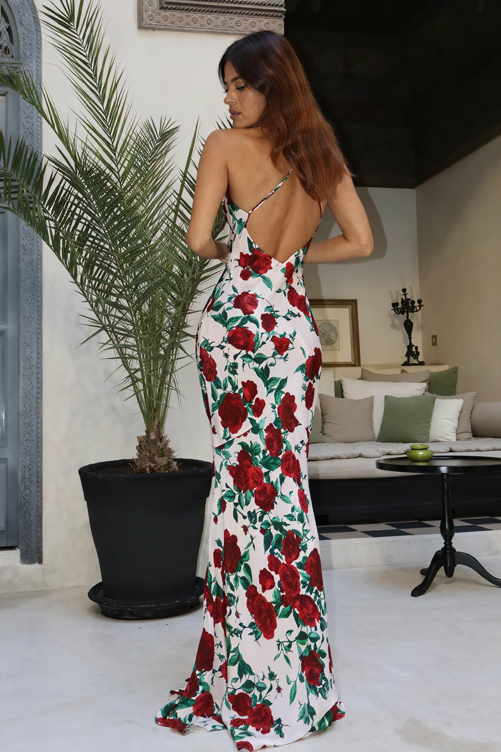Abito Lungo Floreale con Scollo Halter