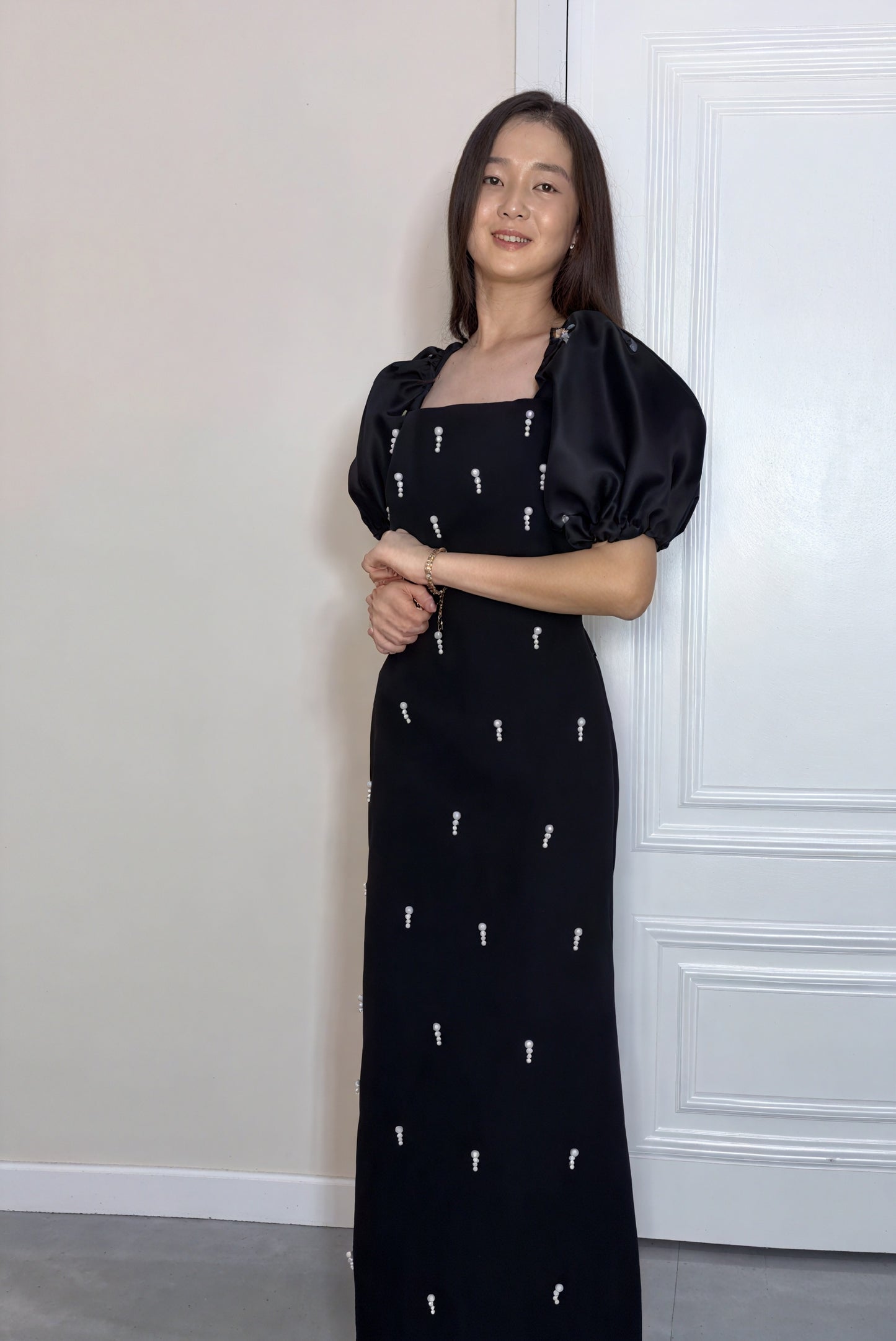 Abito Midi Puffed Sleeve