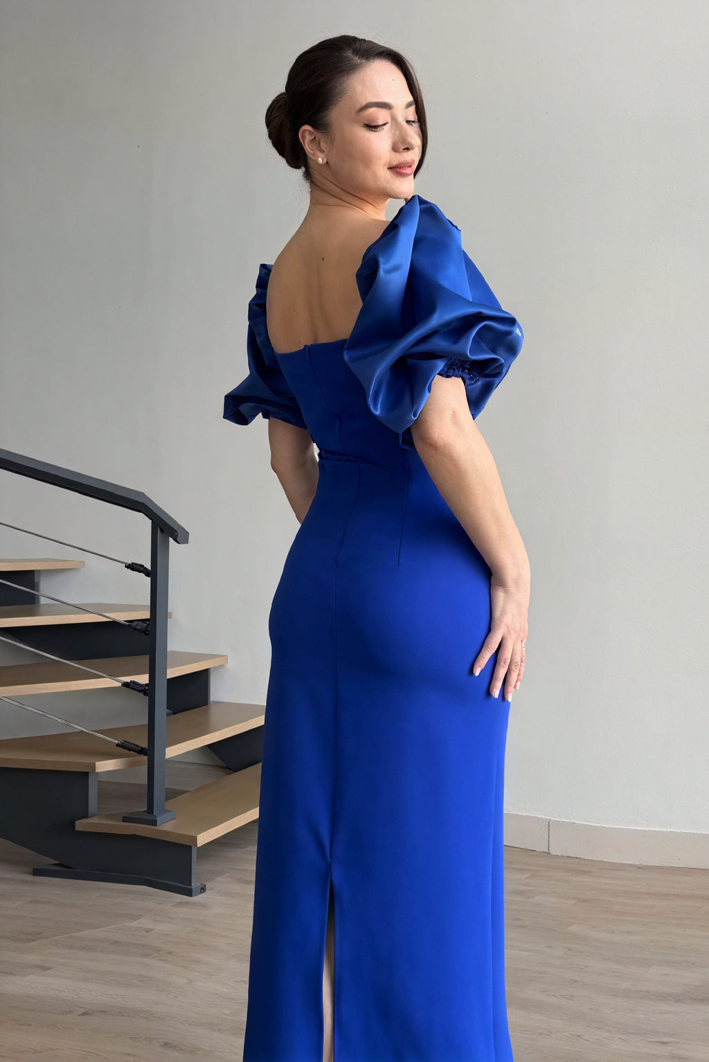 Abito Midi Puffed Sleeve