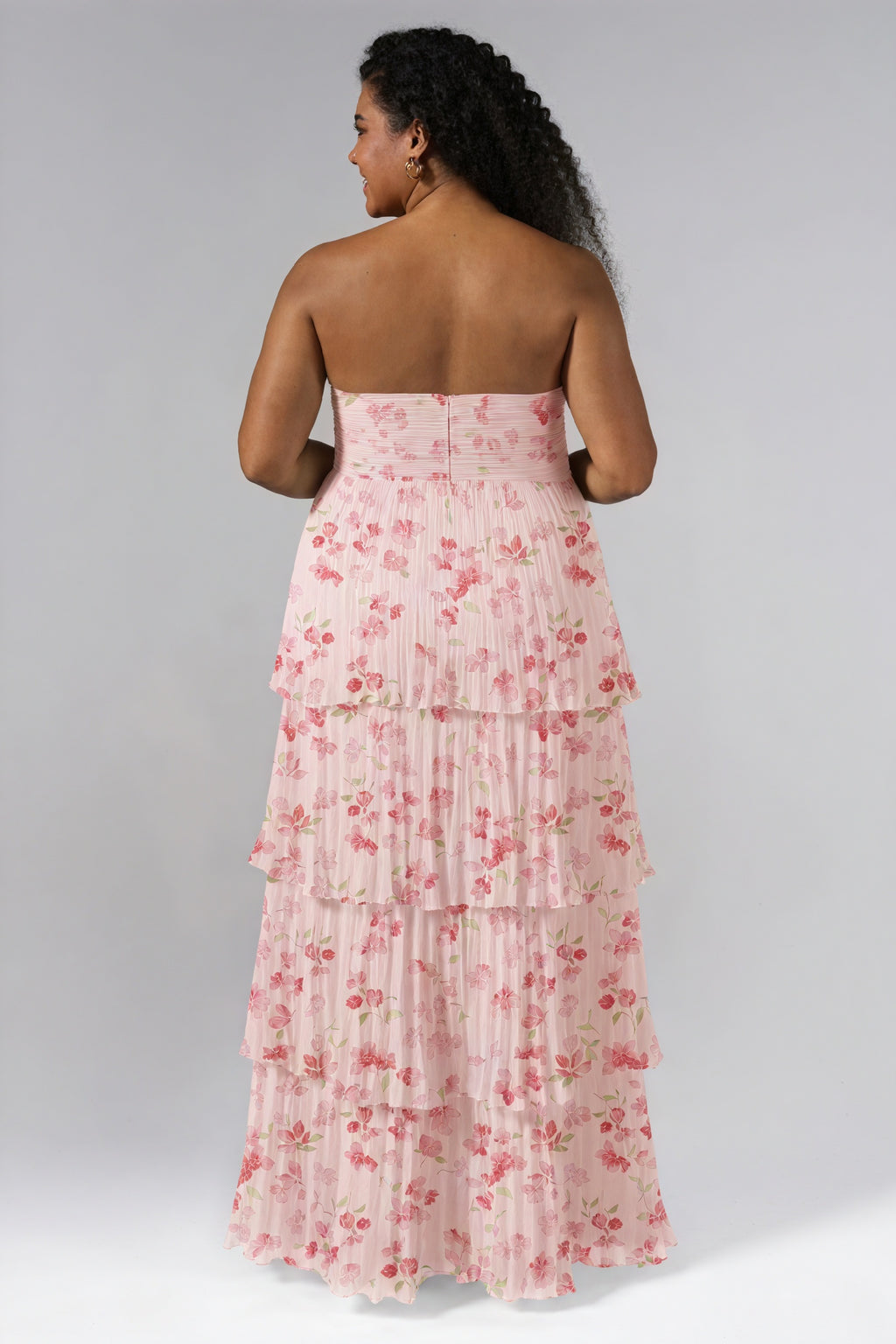 Abito Lungo Floreale con Volant