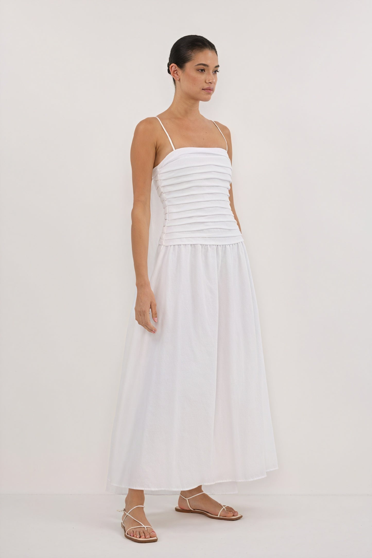 Abito Midi A-Line con Bretelle Sottili