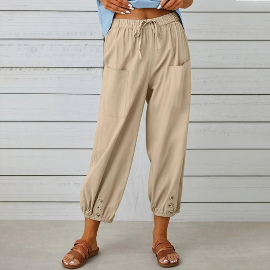 Pantaloni Rilassati con Dettagli Raffinati