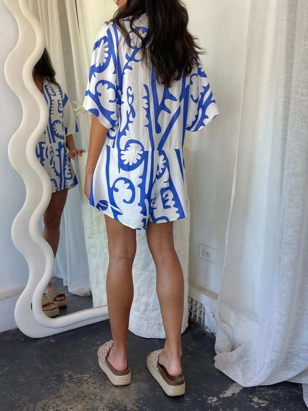 Vestito Donna Corto – Stampa Unica, Abbottonatura Frontale, Maniche Corte-81581-e21084c4-a056-401b-9d91-220e5cfbb7bc